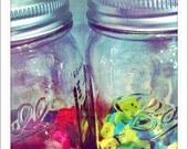 Ball and Button Jars - 5x5 Retro Square Metallic Art Photograph Print - Made by artstudio54 on ETSY