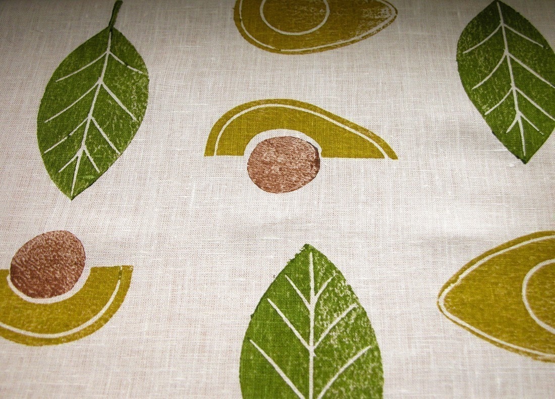 Avocado linen tea towel