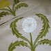 hand printed warm gray and olive green dandelion linen napkins set of 4
