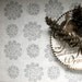 Winter White set of four linen hand printed dinner napkins