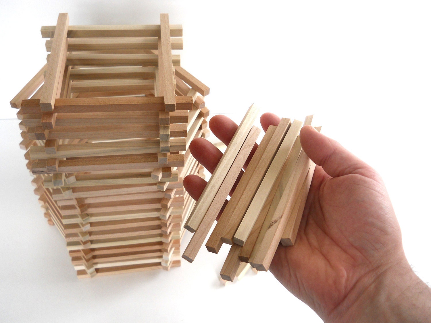 LOWEST PRICE Wooden TOY Building Blocks - 100 Pieces - Handmade - Super Stackers - Eco-Friendly Reclaimed Wood