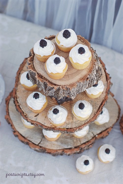 Custom for Jamie - Rustic Wood Tree Slice 5-tier Cupcake Stand for your Wedding, Event, or Party