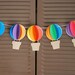3D Hot Air Balloon Banner - Up Up and Away - Rainbow - Circus -  - baby shower, birthday party, nursery decor - custom colors available