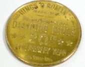 1940s Token Coin Rings O Romance 20th Anniversary Token