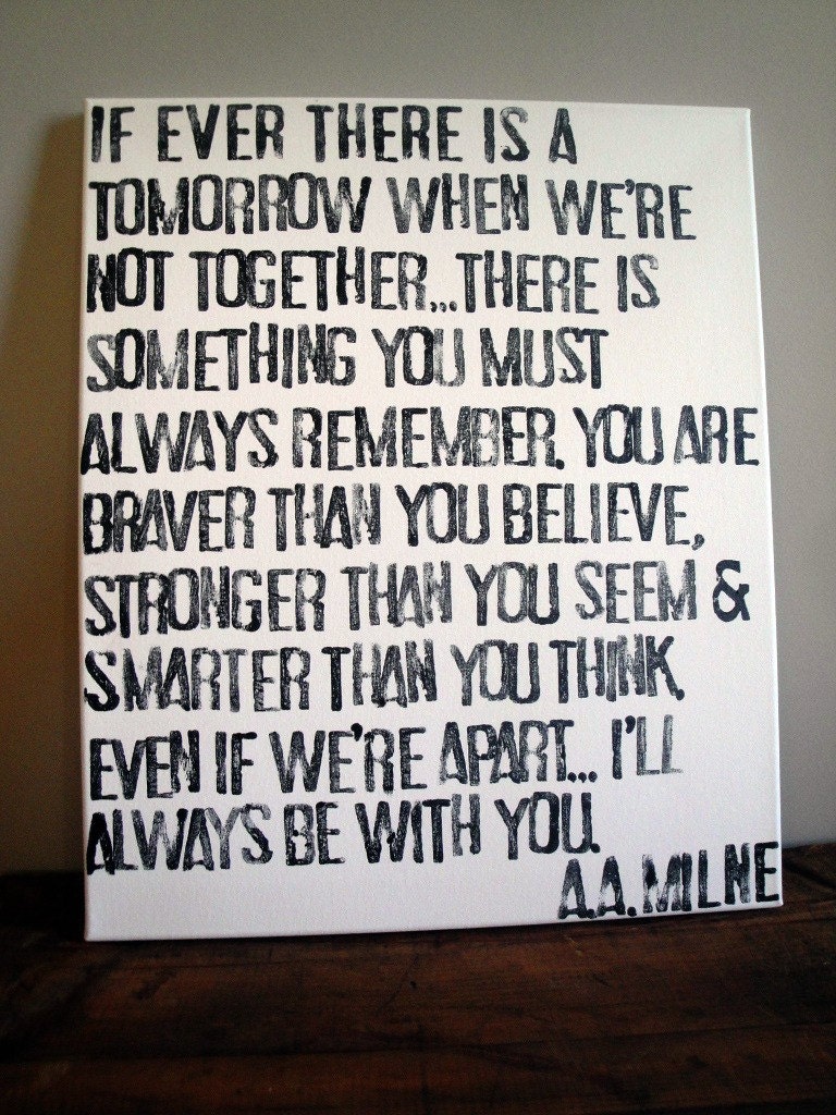 Always Remember - A.A. Milne Quote on Canvas
