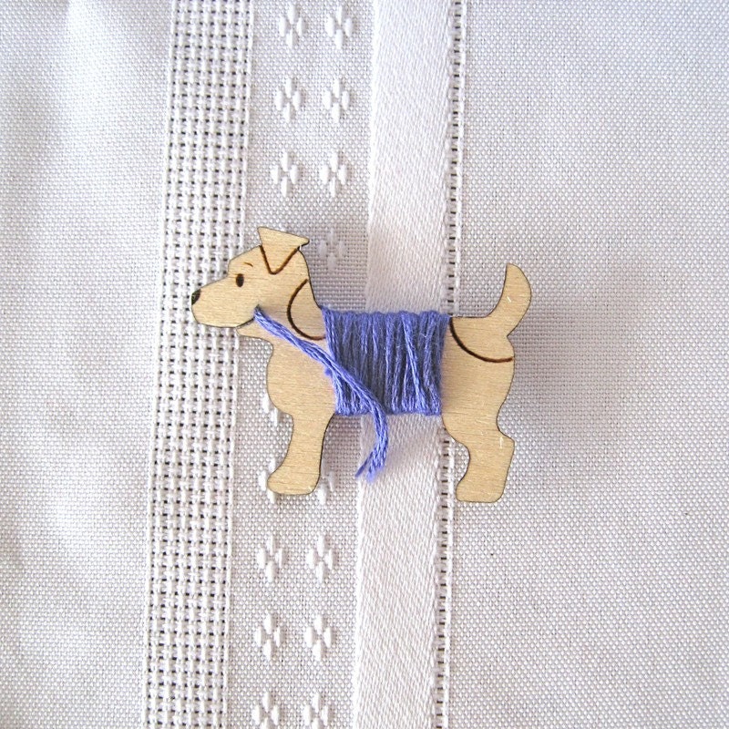 Jack the Terrier Dog Embroidery Floss Holder