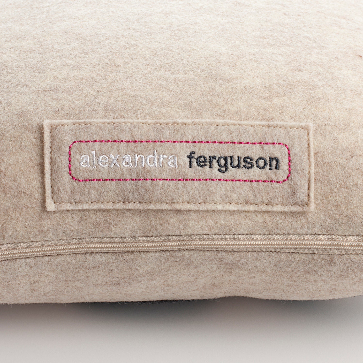 MERDE - recycled felt applique pillow 14" x 18" - more colors available