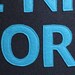 Be Nice or Leave - navy and turquoise - recycled felt applique pillow - 16 inch