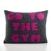 GO TO the GYM - recycled felt applique pillow 14"x18" - more colors available