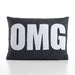 OMG - recycled felt applique pillow 10" x 14" - more colors available