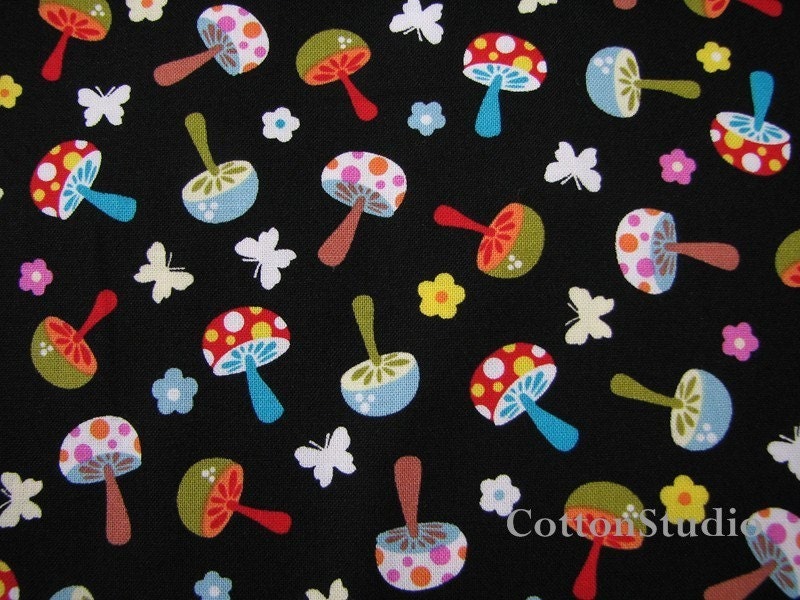 Mini Mushrooms Michael Miller Fabric Fat Quarter