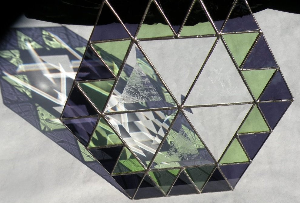 STAINED GLASS HEXAGON
