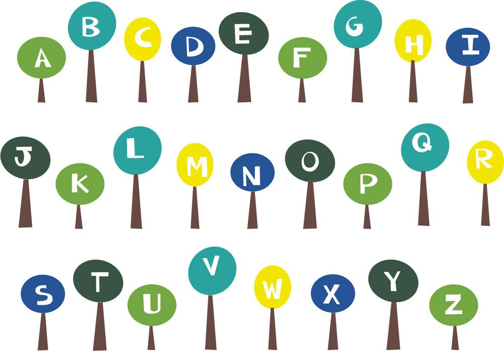 ABC Trees Wall Vinyl Decals Art Graphics Stickers