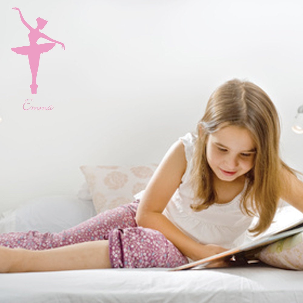 Personalized Emma Ballerina Wall Vinyl Decals Art Graphics Stickers