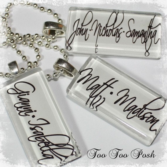 Personalized Glass Tile Mother's Necklace
