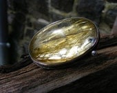 Angel Hair. Golden rutile Quartz Ring In Silver