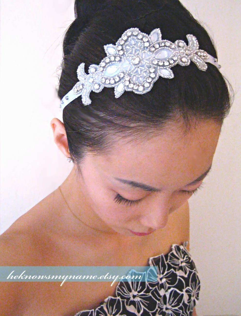 Wedding Accessories Bridal Headband, Alencon Lace Headband - bridal, tiara, headband, rhinestone, crystal, white, ivory