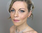 Wedding Bridal Birdcage Veil (Free U.S. Shipping) - blusher veil, french veil, russian veil, ivory, white, black, red