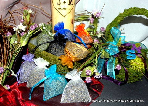 12 Lavender Wedding Favor Bags-Purple Hearts can be added if you like-Aromatherapy bags