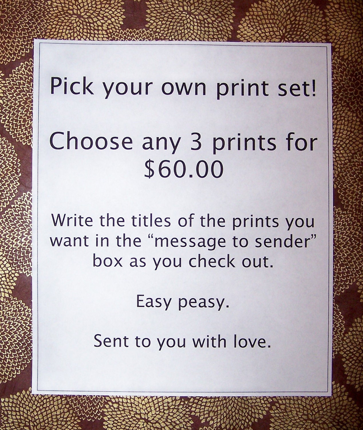 Pick Your Own 3 Print Bundle : YOUR CHOICE