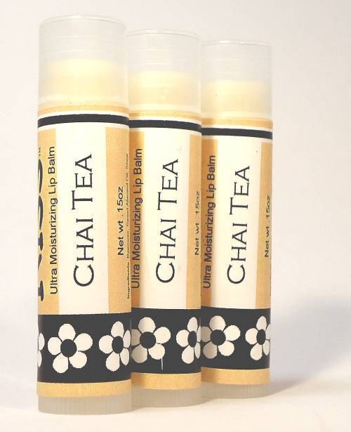Chai Tea LipBalm, super moisturizing handmade formula, shea, twist up tube