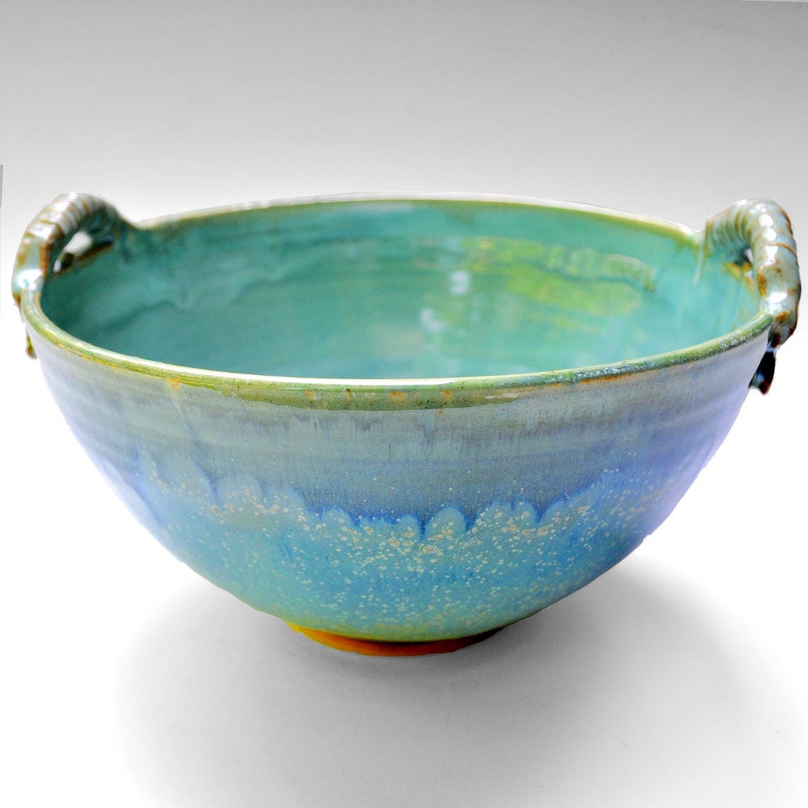 ceramic bowl Dragonfly Bowl wheel thrown  pottery Art Deco Arts and Crafts style handmade Blue and Turquoise
