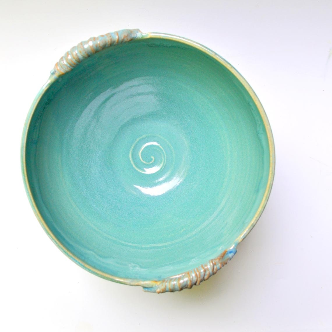 ceramic bowl Dragonfly Bowl wheel thrown  pottery Art Deco Arts and Crafts style handmade Blue and Turquoise