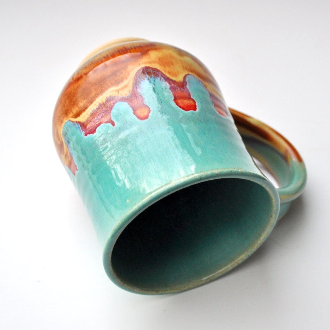 Ceramic Beer Stein coffee mug tea mug wheel thrown stoneware pottery mug Fathers Day Joyful Blaze series