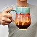 Ceramic Beer Stein coffee mug tea mug wheel thrown stoneware pottery mug Fathers Day Joyful Blaze series