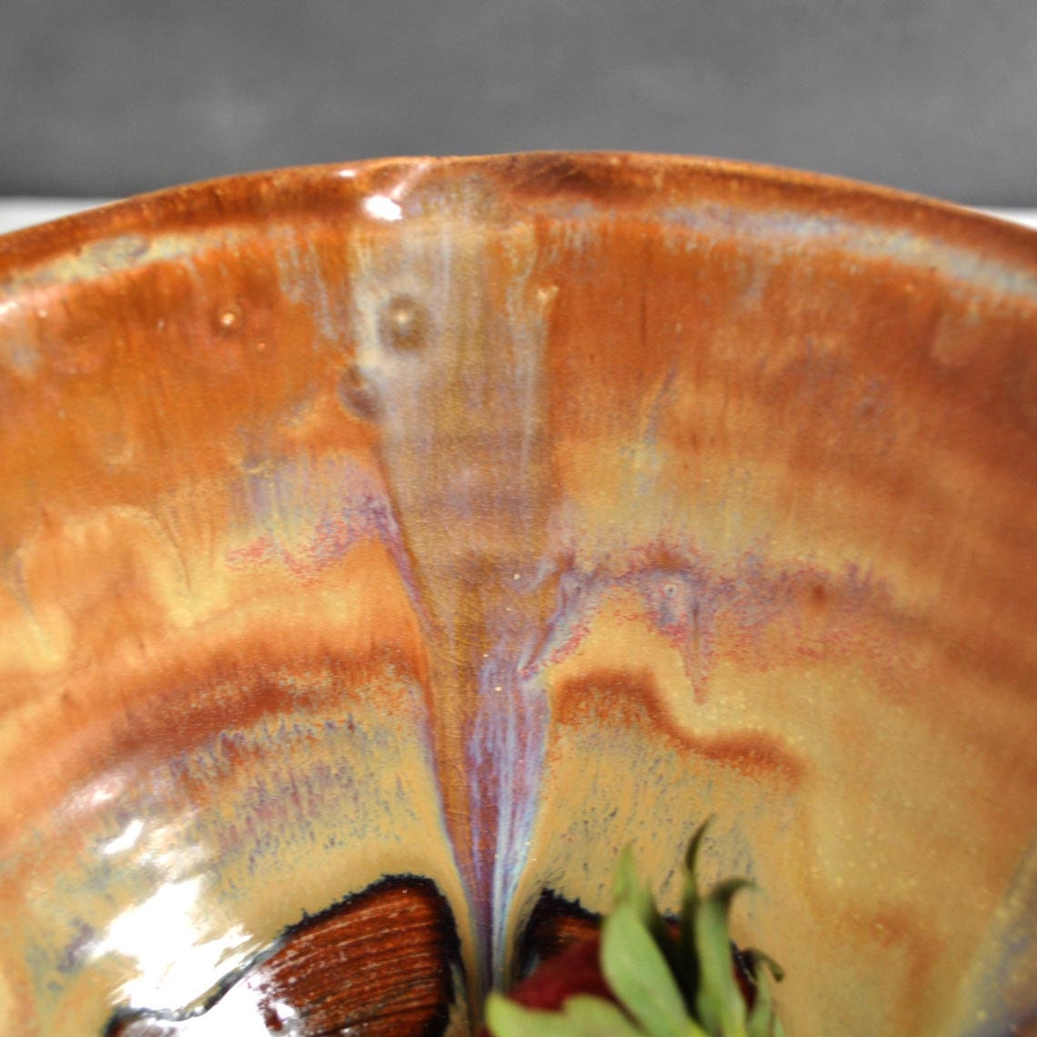 ceramic flower Bowl SECONDS SALE Red Orange Gold Brown 8 cup Flower shape Sunday Coffee series