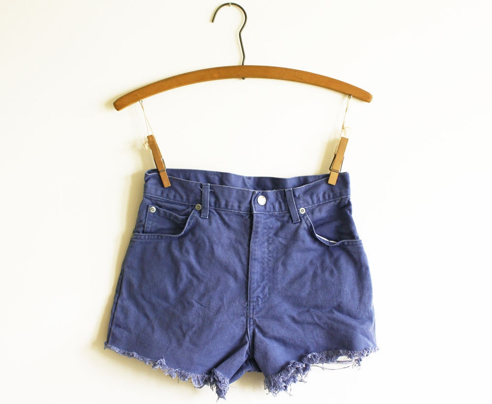 periwinkle vintage cutoff hot pant denim shorts