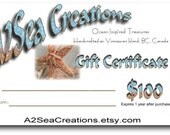 Gift Certificate - 100.00 USD - Email or Snail-Mail