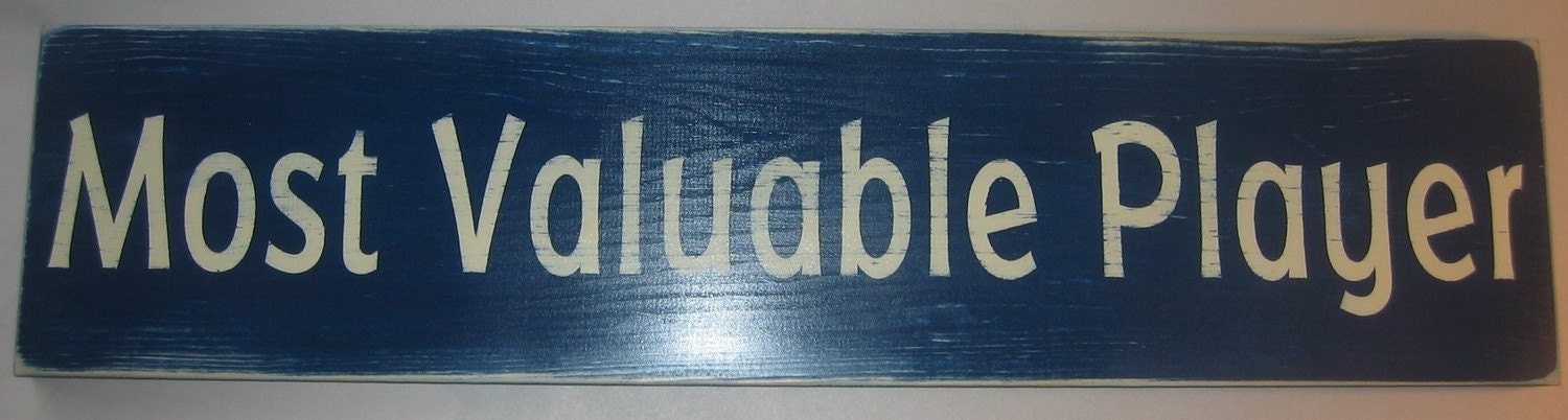 Most Valuable Player, Sports, MVP, Distressed, You Pick Color, Decor, Sign, Plaque