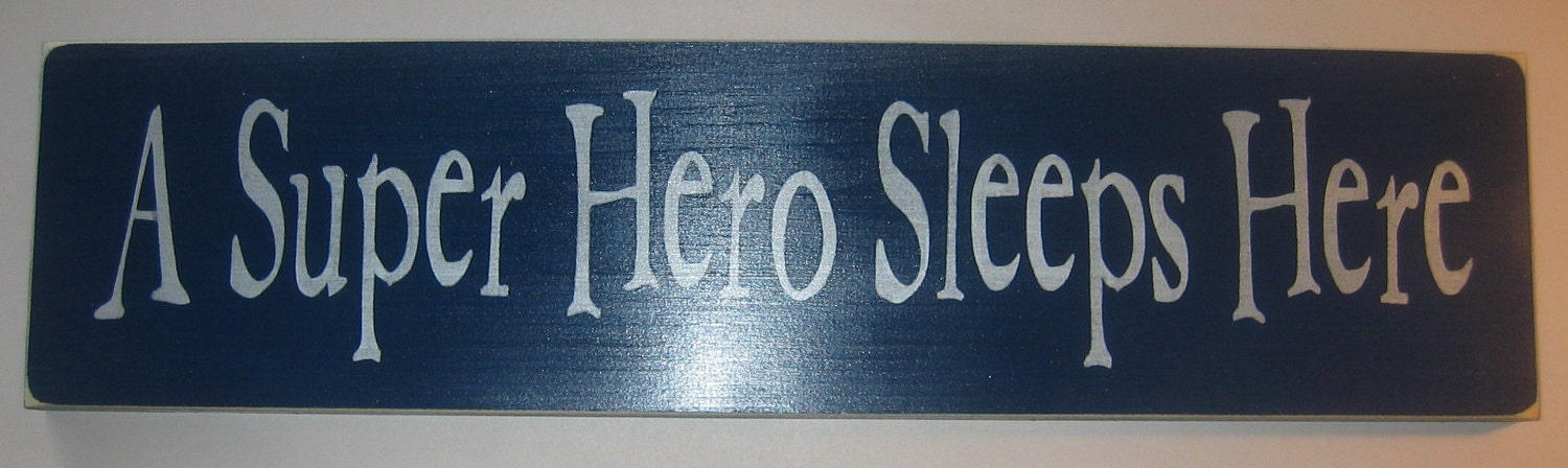 A Super Hero Sleeps Here, Childrens, Bedroom, Sign, Decor