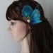 Bright Peacock Feather Hair Clip, Bridal Fascinator Peacock Wedding Accessories hairpiece comb with Rhinestone Jewel