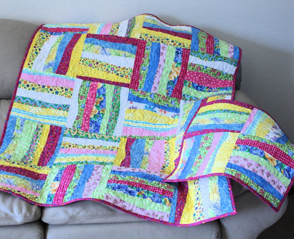 Baby Quilt and Doll Quilt 2-piece Set - Girly Girl