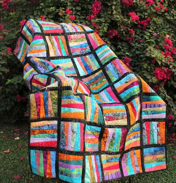 RESERVED for BIFFAN ONLY - Zig Zag Batik Lap Quilt
