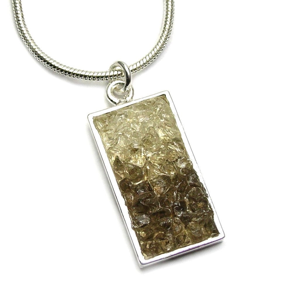 Labradorite, Citrine and Quartz Pendant - Mosaic Jewelry