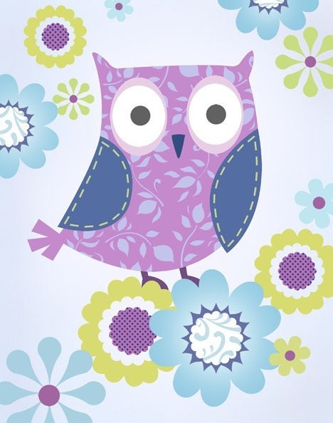 Lilac Owl Art Print