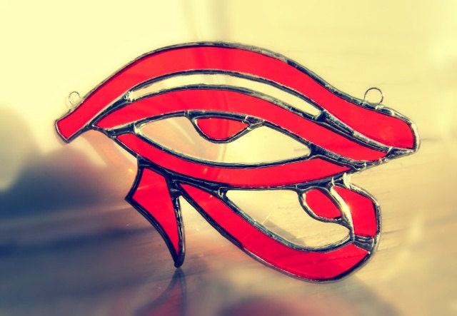Eye of Horus Ra Egyptian Stained Glass Valentines Mothers Day Fathers Day Housewarming Wedding Birthday Pagan Wicca Earth Day Grad Gift