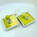 Yellow Banana Andy Warhol Retro Glass Earrings Iridescent Valentines Mothers Day Wedding Graduation Summer Wedding Birthday Gifts