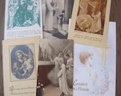 6 x Vintage French Prayer First Communion Cards