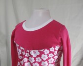 Funky flowers European style shirt in hot pink, sz 5-6yrs (110-116cl)