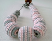 Crochet Beads Necklace - Crochet Necklace - Crochet Jewelry - Nursing / Teething Necklace - Children's / Baby Necklace