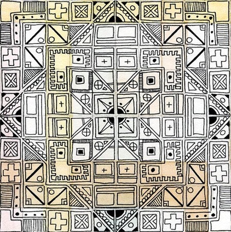 Geometric Labyrinth - Labyrinth Print 8x8