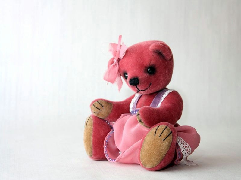 Artist Teddy Bear Alisa, OOAK, pink