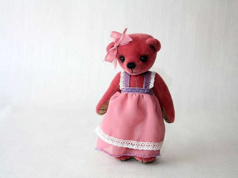 Artist Teddy Bear Alisa, OOAK, pink