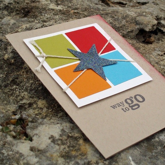 Way To Go Bright Squares Birthday Card