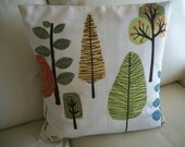 Throw Pillow Cover  Modern Trees 18 x 18