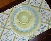 Set of 4 Placemats Italian Bistro Yellow & Turquoise